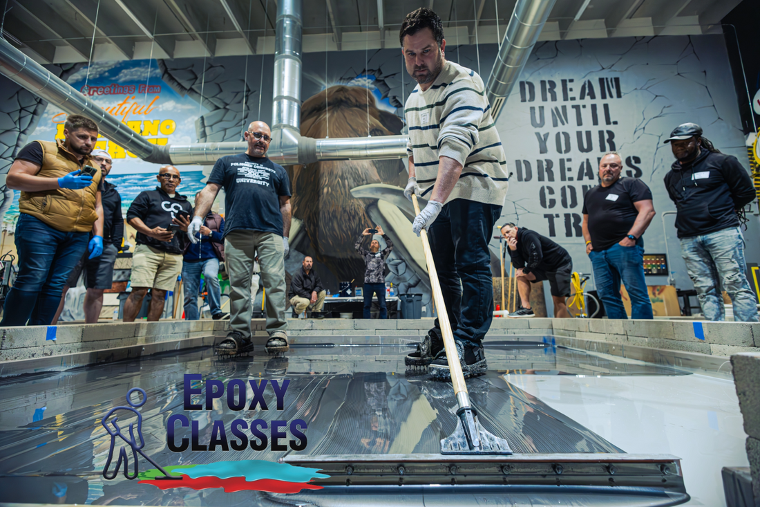 A flooring contractor learning crucial installation skills and how to bid a flooring job in a warehouse.